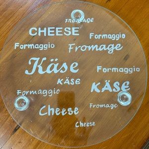 Large glass cheese platter